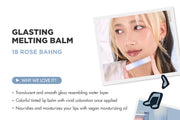 rom&nd x hannah bahng Glasting Melting Balm (#18 Rose Bahng) WITH EXCLUSIVE PHOTOCARD