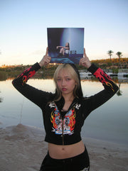 hannah bahng holding The Misunderstood  EP blue vinyl